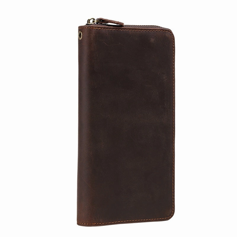 LEATHER MENS Wristlet Wallet Zipper Vintage Clutch FOR MEN