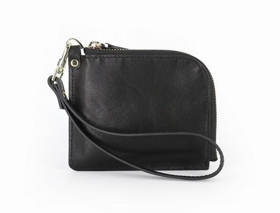 Leather Mens Zipper Small Wallet Wristlet Wallet Clutch Wallet Small Wallet for Men