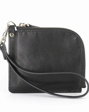 Leather Mens Zipper Small Wallet Wristlet Wallet Clutch Wallet Small Wallet for Men