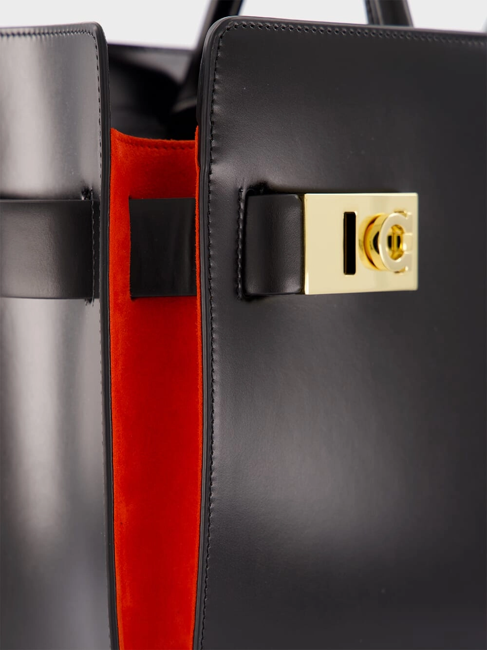 Leather Tote Bag With Gancini Buckles