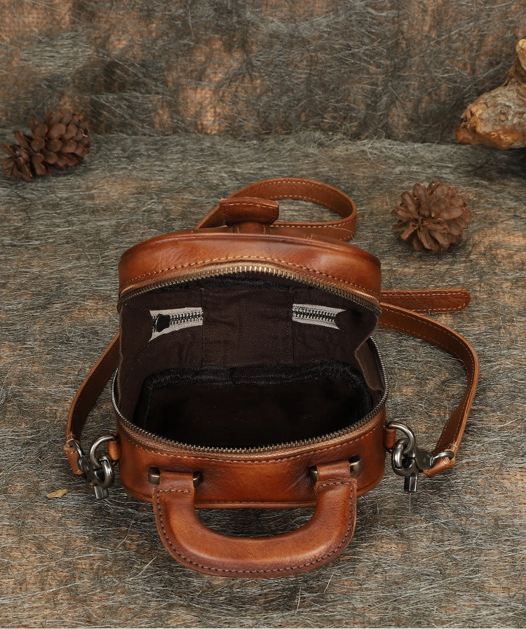 Leather Womens Small Vertical Shoulder Bag Small Handmade Crossbody Handbag Purse for Ladies