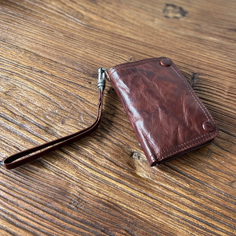 Leather Wristlet Wallet for Men Wristlet Wallet Small Dark Brown Wristlet Wallet Leather Clutch Wallet