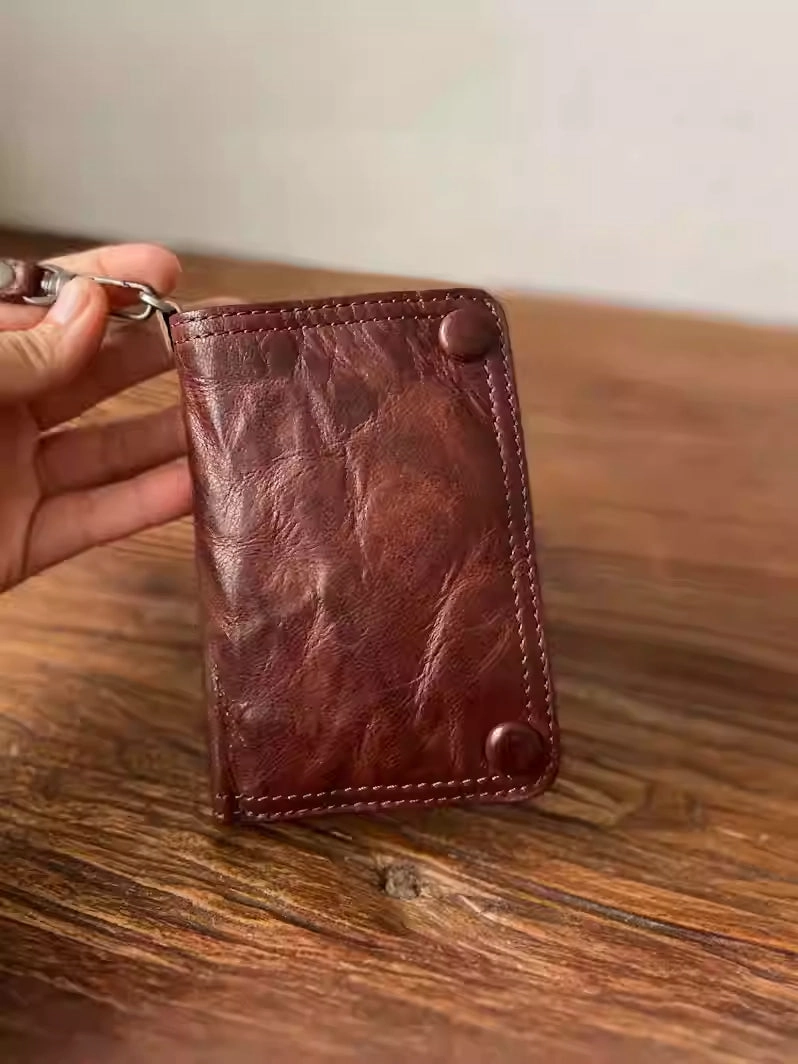 Leather Wristlet Wallet for Men Wristlet Wallet Small Dark Brown Wristlet Wallet Leather Clutch Wallet