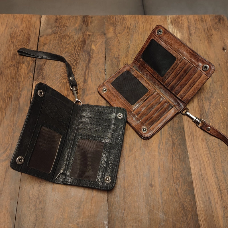 Leather Wristlet Wallet for Men Wristlet Wallet Small Dark Brown Wristlet Wallet Leather Clutch Wallet