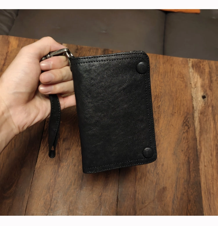 Leather Wristlet Wallet for Men Wristlet Wallet Small Dark Brown Wristlet Wallet Leather Clutch Wallet
