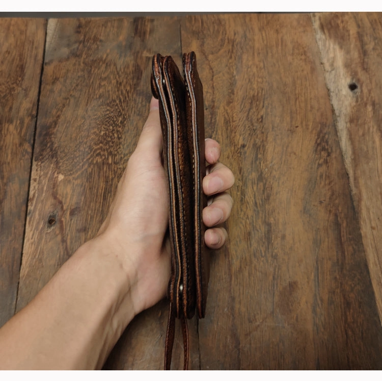 Leather Wristlet Wallet for Men Wristlet Wallet Small Dark Brown Wristlet Wallet Leather Clutch Wallet