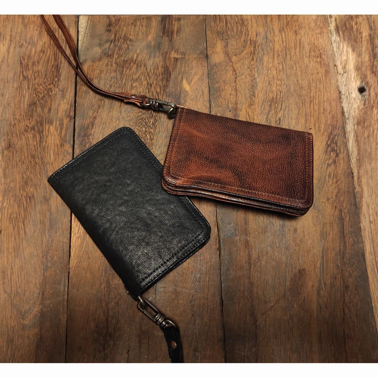 Leather Wristlet Wallet for Men Wristlet Wallet Small Dark Brown Wristlet Wallet Leather Clutch Wallet