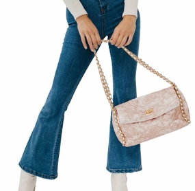 Leia Chain Shoulder Bag In Pink/cream
