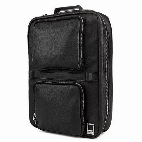 Lencca Quadra  Jet Black Multiple Purpose Backpack / Messenger Bag Fits Apple Macbook Pro Retina