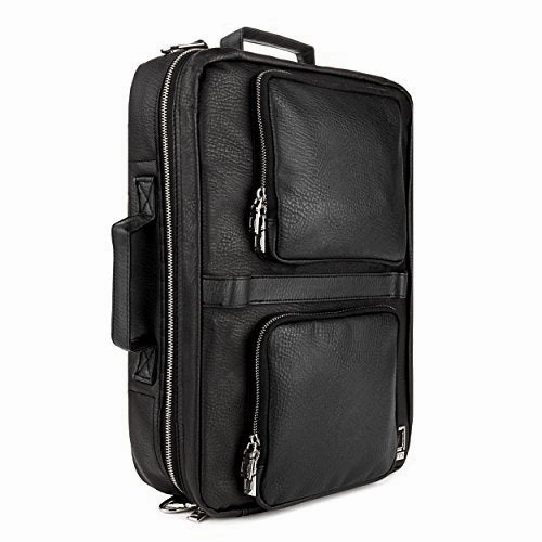 Lencca Quadra  Jet Black Multiple Purpose Backpack / Messenger Bag Fits Apple Macbook Pro Retina