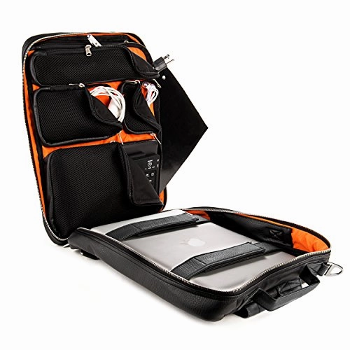 Lencca Quadra  Jet Black Multiple Purpose Backpack / Messenger Bag Fits Apple Macbook Pro Retina