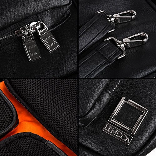 Lencca Quadra  Jet Black Multiple Purpose Backpack / Messenger Bag Fits Apple Macbook Pro Retina