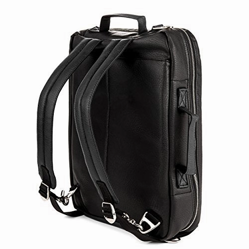 Lencca Quadra  Jet Black Multiple Purpose Backpack / Messenger Bag Fits Apple Macbook Pro Retina