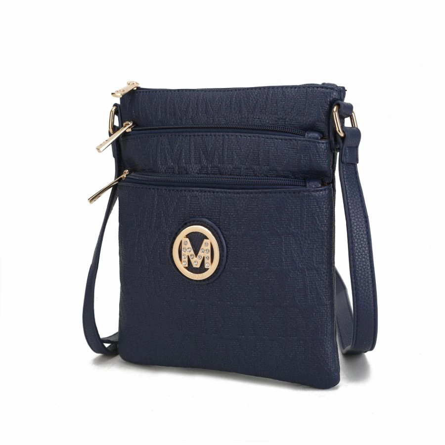 Lennit Embossed M Signature Crossbody Bag