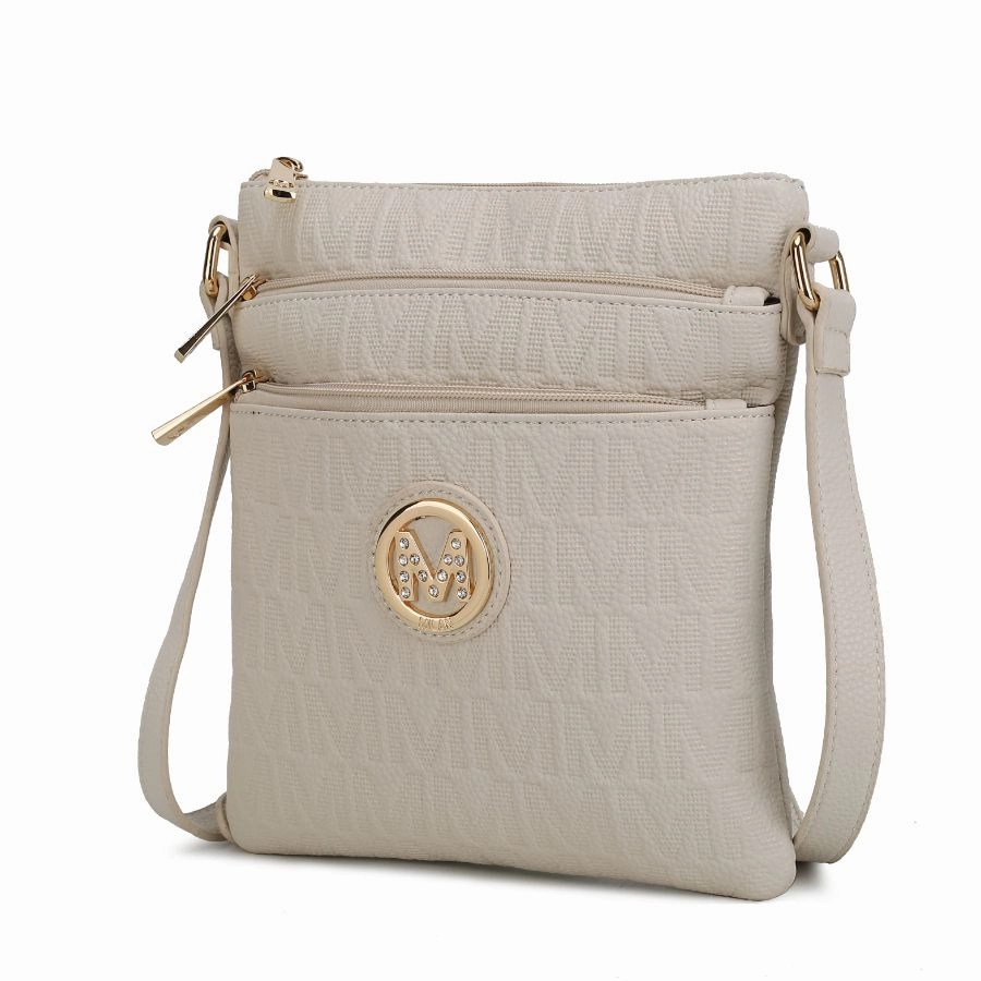 Lennit Embossed M Signature Crossbody Bag