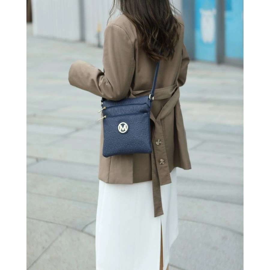Lennit Embossed M Signature Crossbody Bag