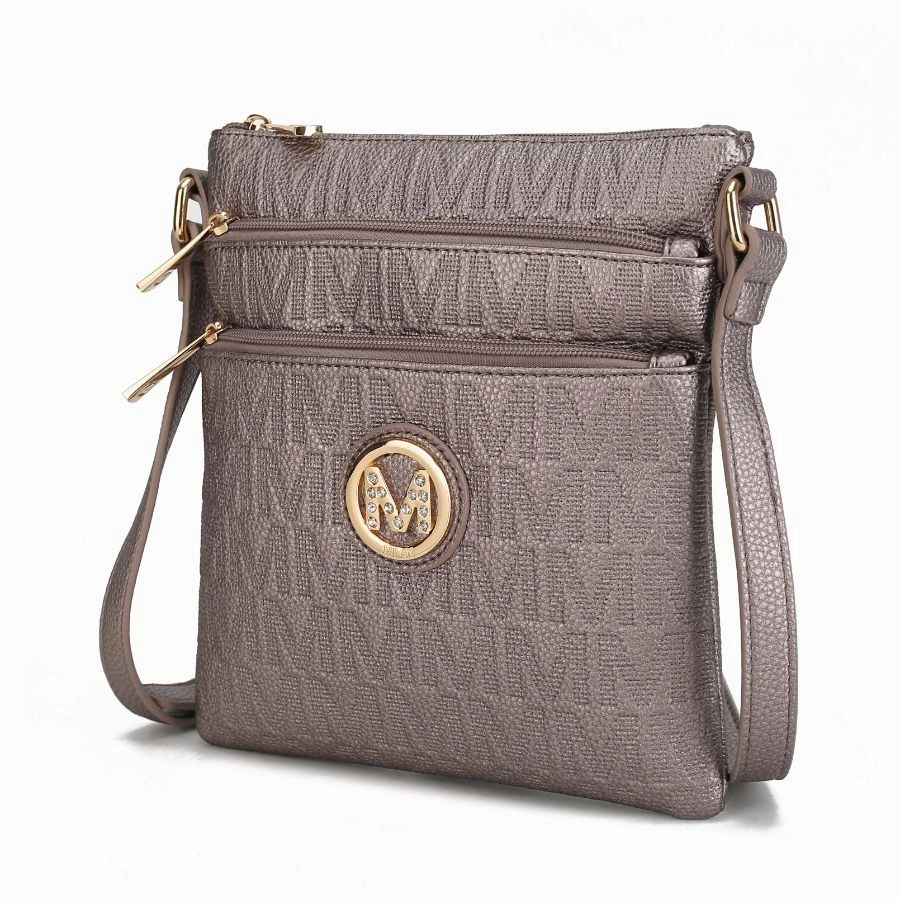 Lennit Embossed M Signature Crossbody Bag