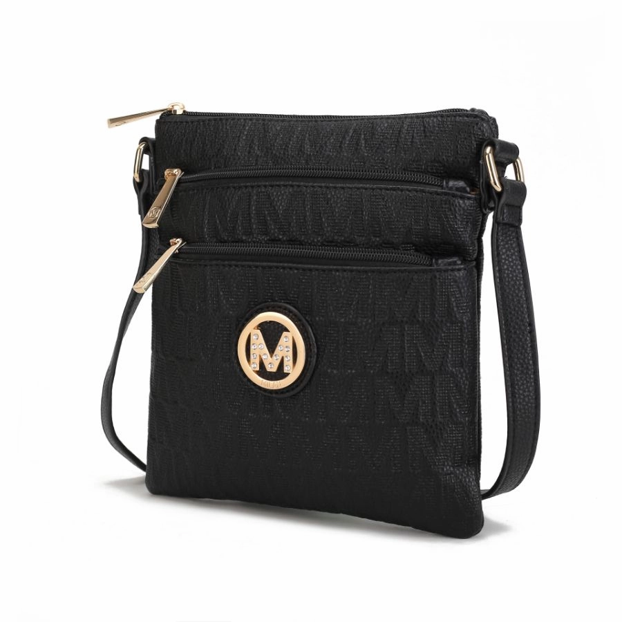 Lennit Embossed M Signature Crossbody Bag
