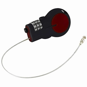 Lewis N. Clark TSA Approved Padlock & Bike Lock for Luggage   Travel, Set Your Combo w/30in Retractable Steel Cable, Red