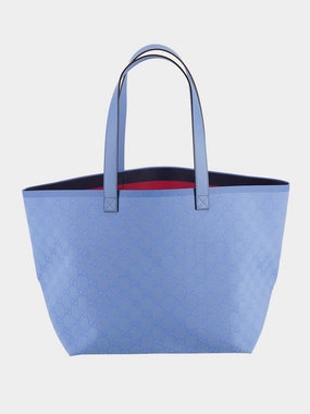 Light Blue Medium GG Canvas Tote Bag