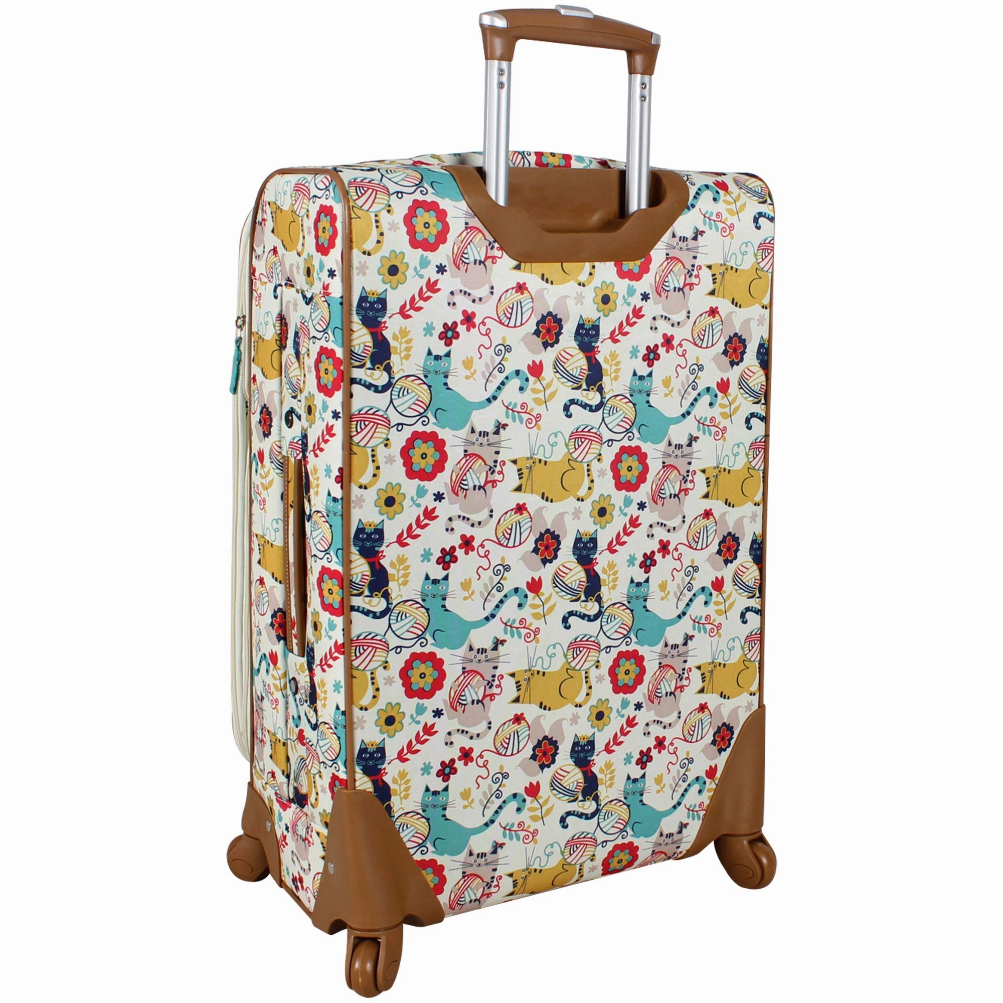 Lily Bloom Luggage 3 Piece Softside Spinner Suitcase Set Collection (Furry Friend)