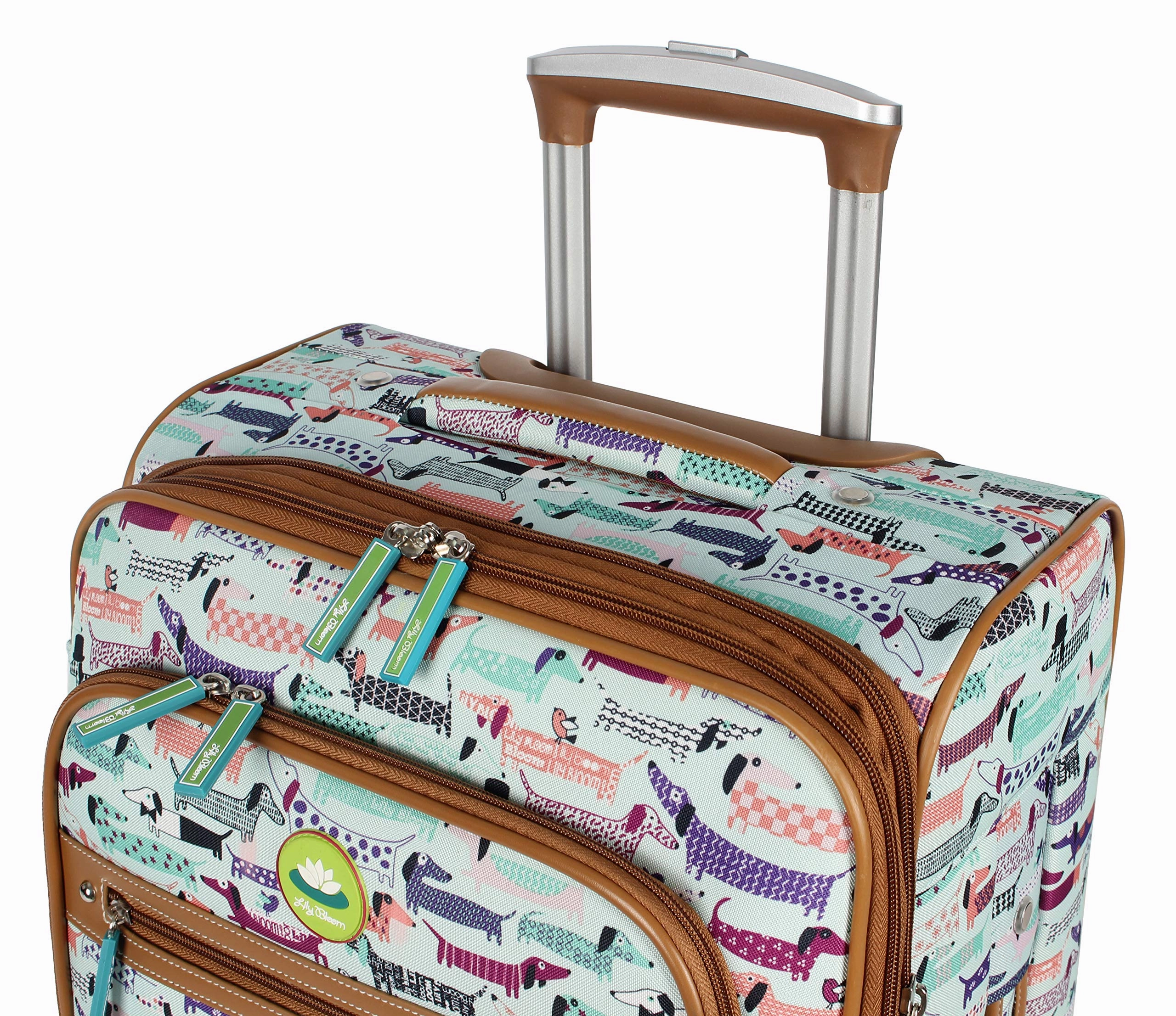 Lily Bloom Luggage 3 Piece Softside Spinner Suitcase Set Collection (Totally Paw Some)