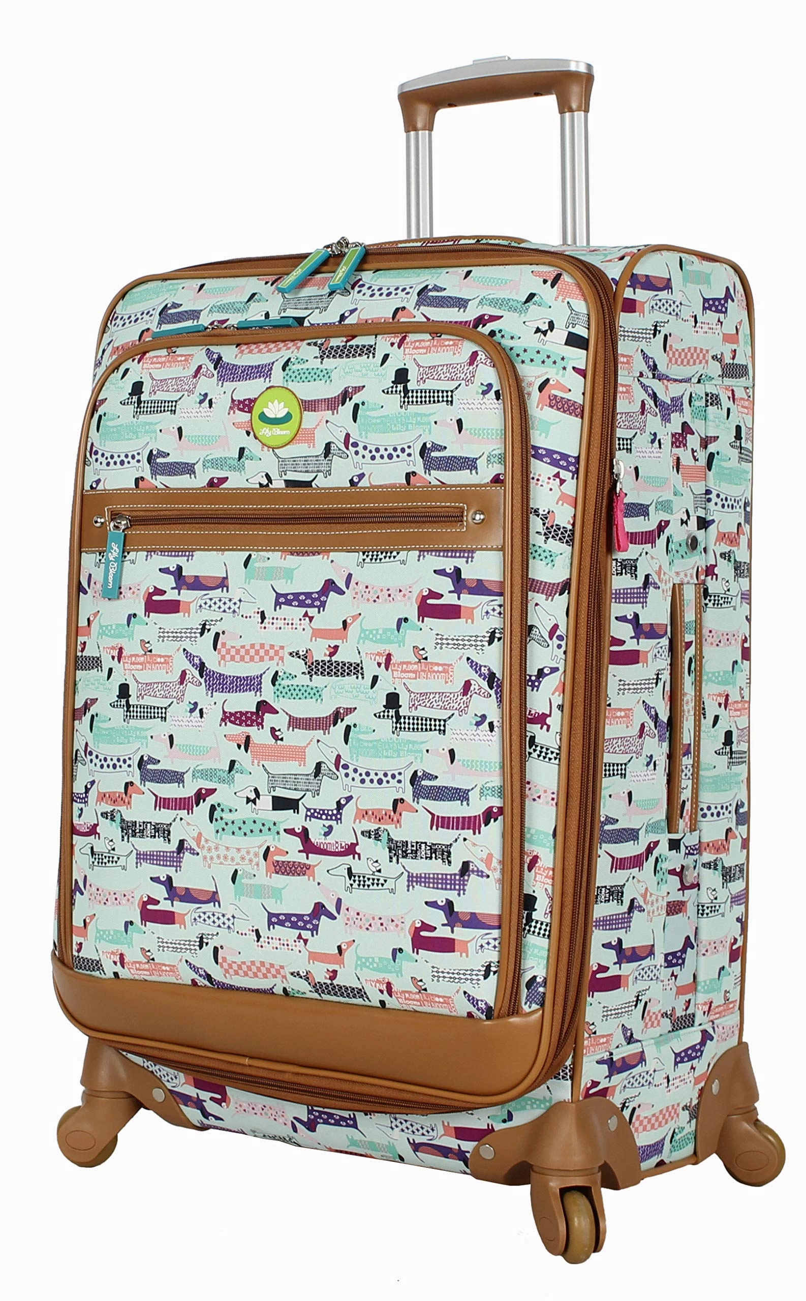 Lily Bloom Luggage 3 Piece Softside Spinner Suitcase Set Collection (Totally Paw Some)