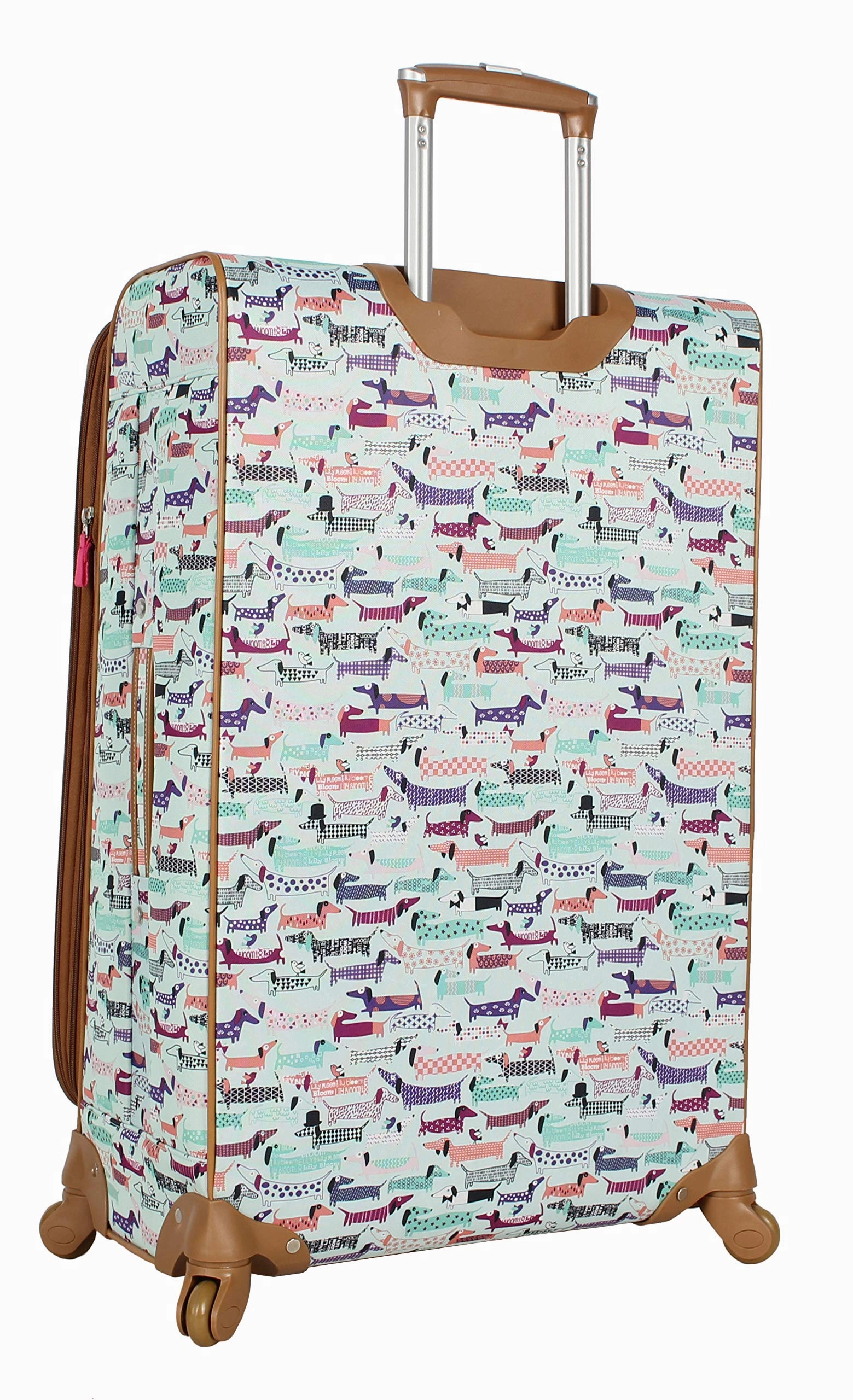 Lily Bloom Luggage 3 Piece Softside Spinner Suitcase Set Collection (Totally Paw Some)