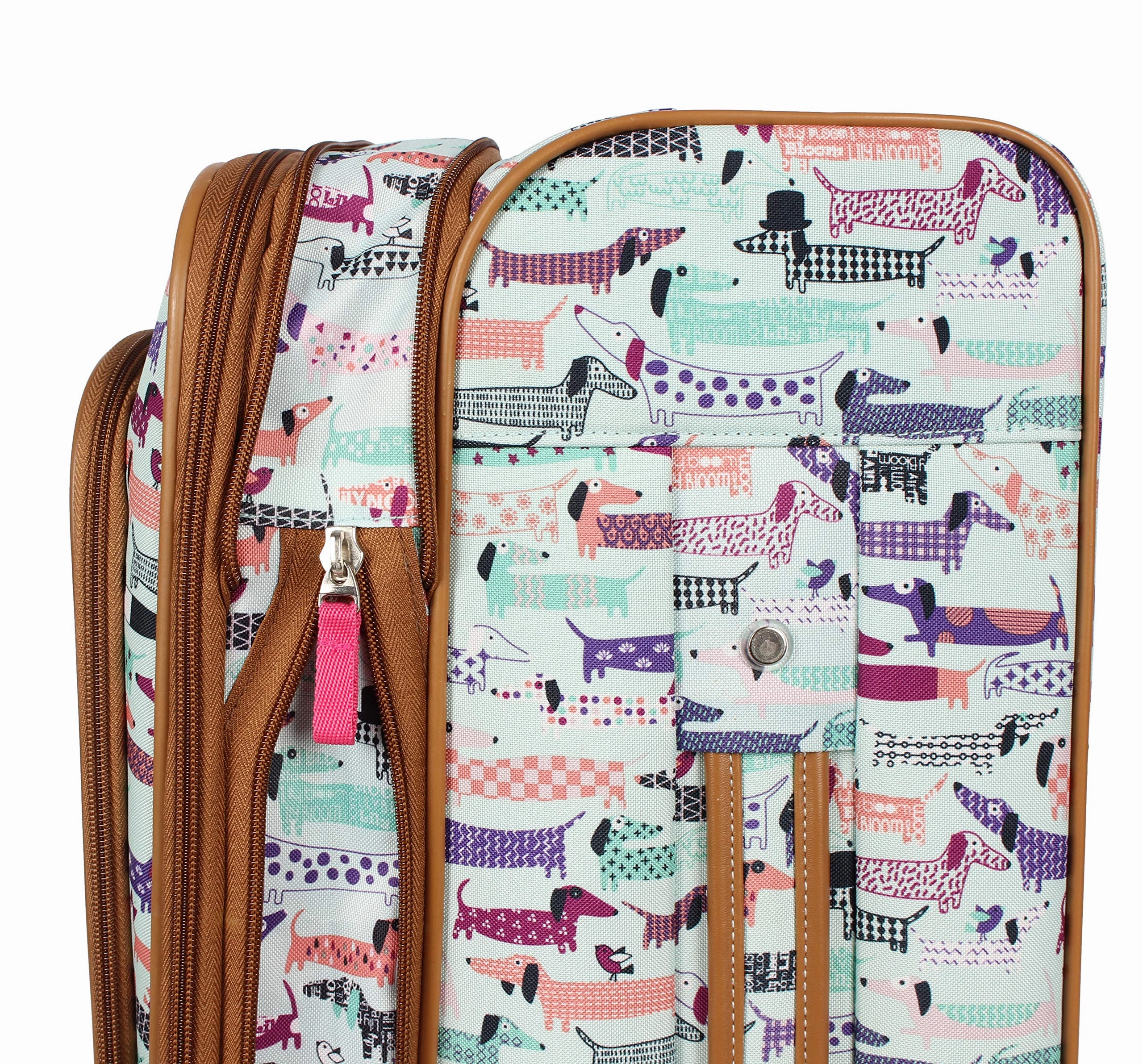 Lily Bloom Luggage 3 Piece Softside Spinner Suitcase Set Collection (Totally Paw Some)
