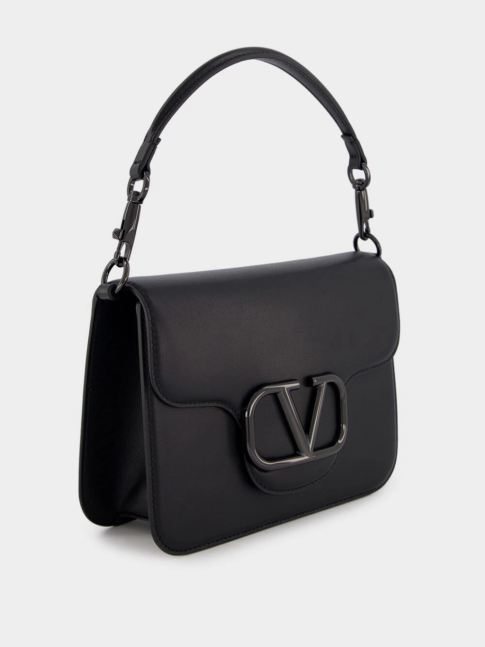 Loc Calfskin Black Shoulder Bag