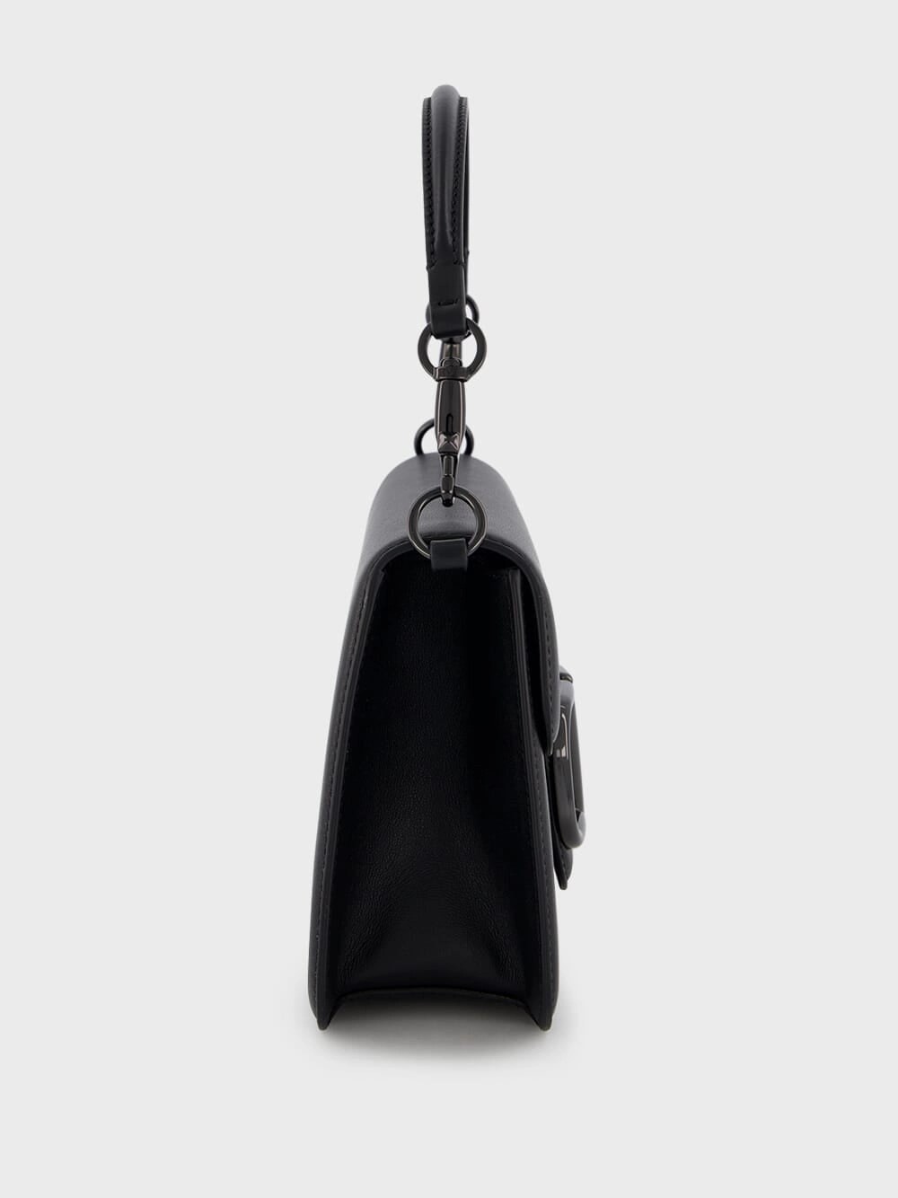 Loc Calfskin Black Shoulder Bag