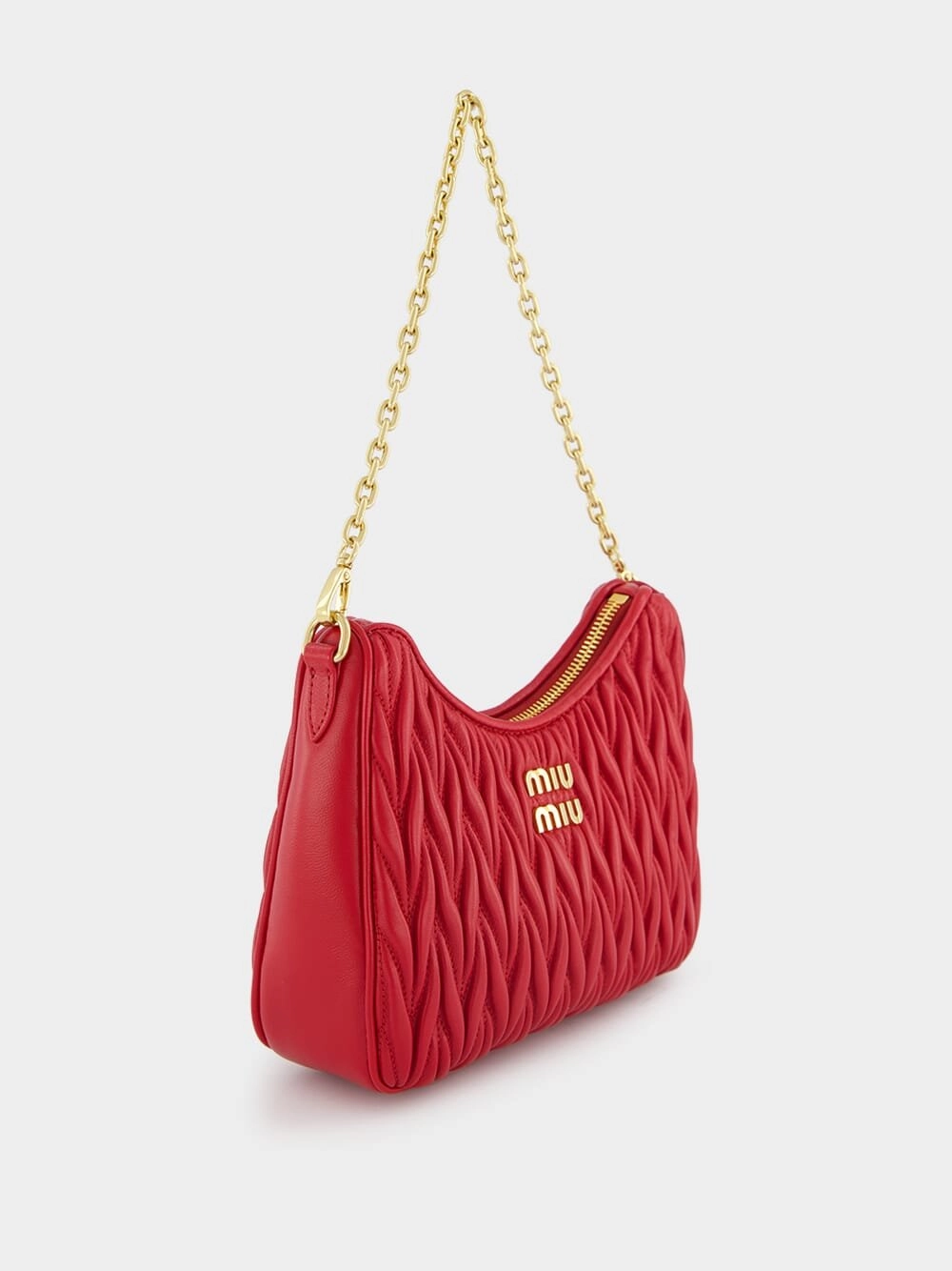 Logo-Plaque Matelass Leather Shoulder Bag