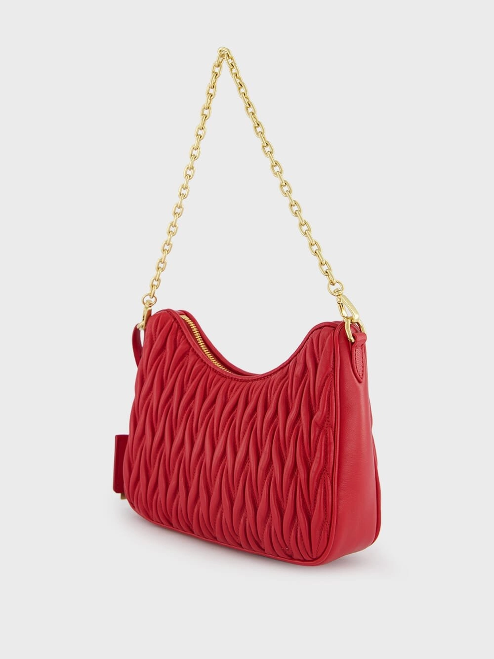 Logo-Plaque Matelass Leather Shoulder Bag