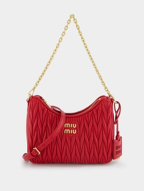 Logo-Plaque Matelass Leather Shoulder Bag