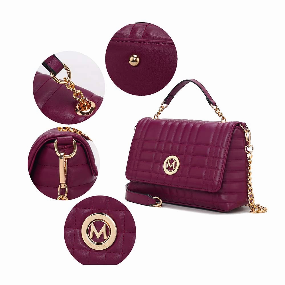Lola Quilted Vegan Leather Womens Shoulder Bag by Mia K