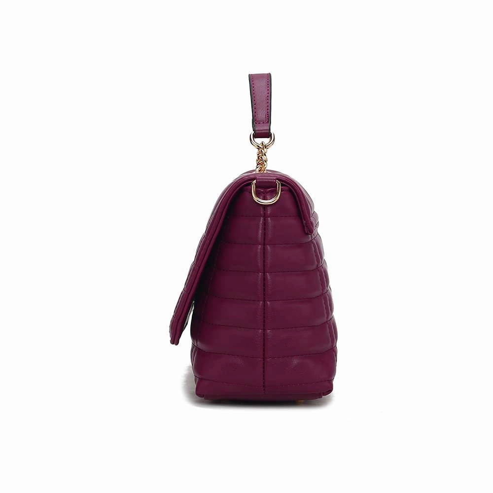 Lola Quilted Vegan Leather Womens Shoulder Bag by Mia K