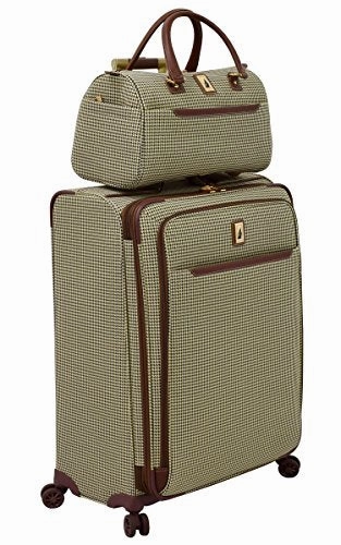 London Fog Cambridge II 16" Classic Satchel, Olive Houndstooth