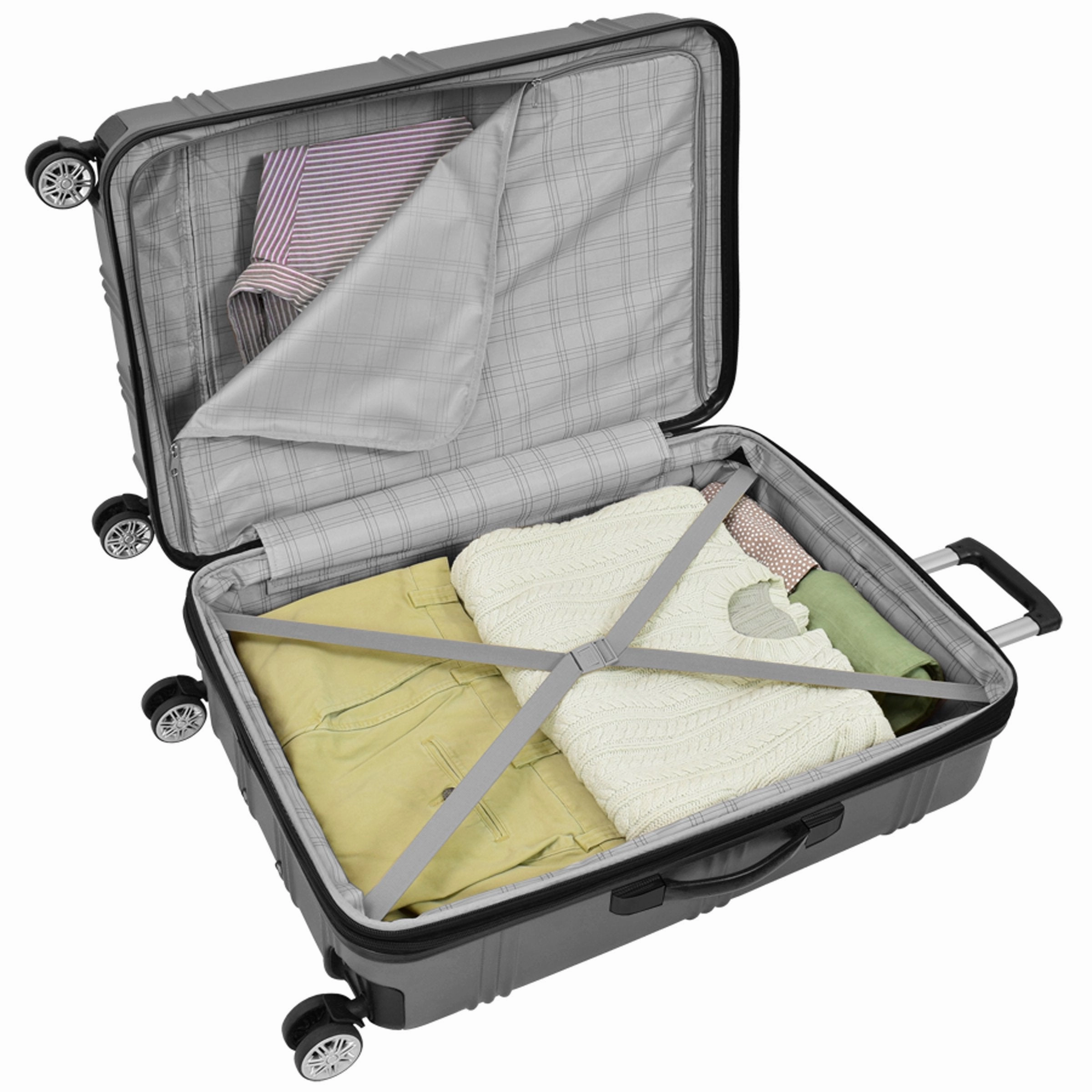 London Fog Kingsbury 25" Expandable Hardside Spinner, Titanium