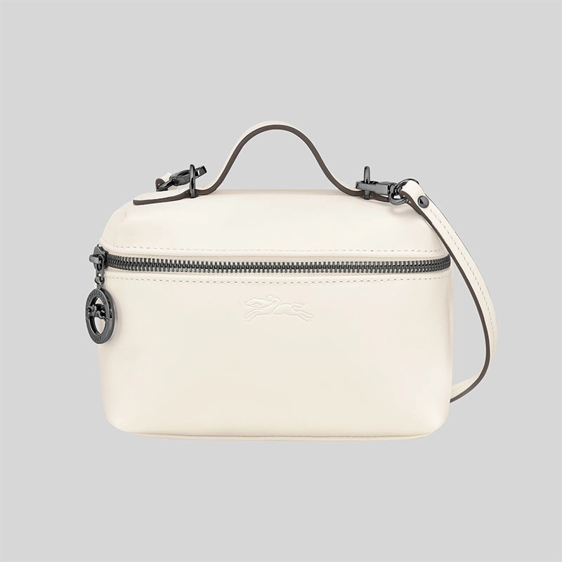LONGCHAMP Le Pliage Extra XS Vanity Leather Handbag Ecru 10187987