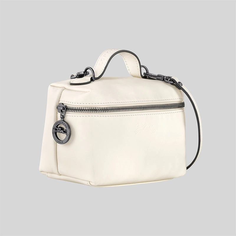 LONGCHAMP Le Pliage Extra XS Vanity Leather Handbag Ecru 10187987