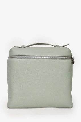 Loro Piana 'Eucalyptus' Seafoam Green Grained Leather Extra Pocket Backpack