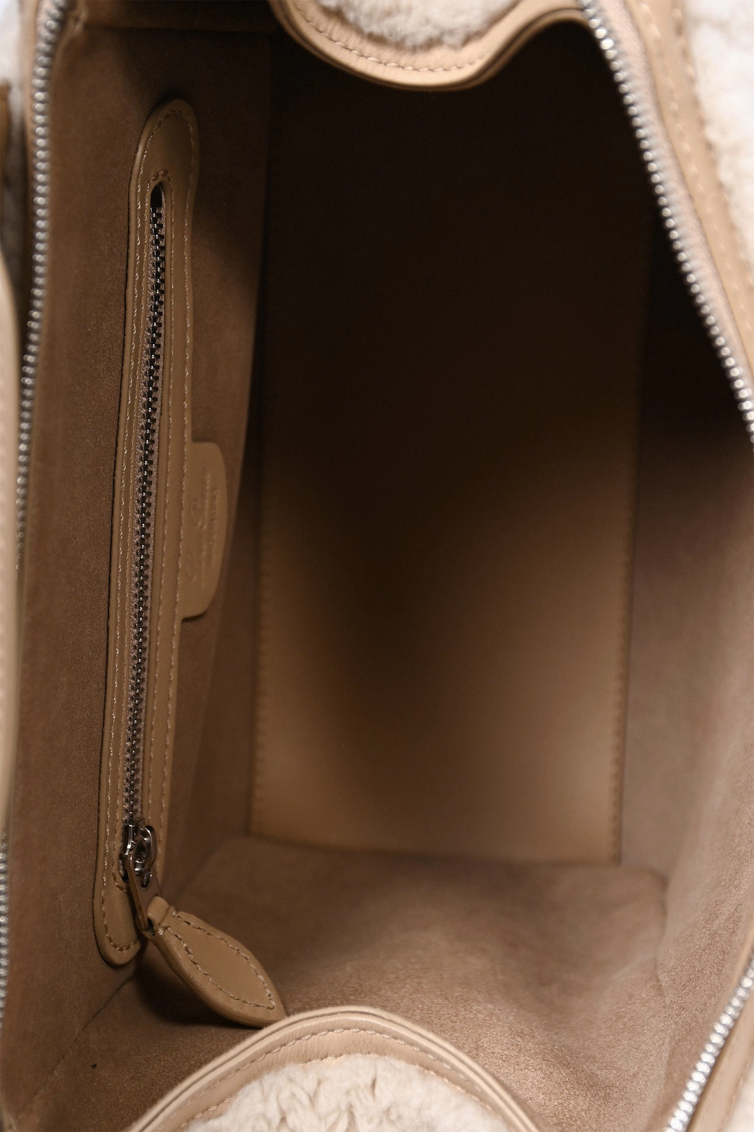 Loro Piana Cream/Beige 'Cashfur' Sesia Happy Day Micro Tote with Strap