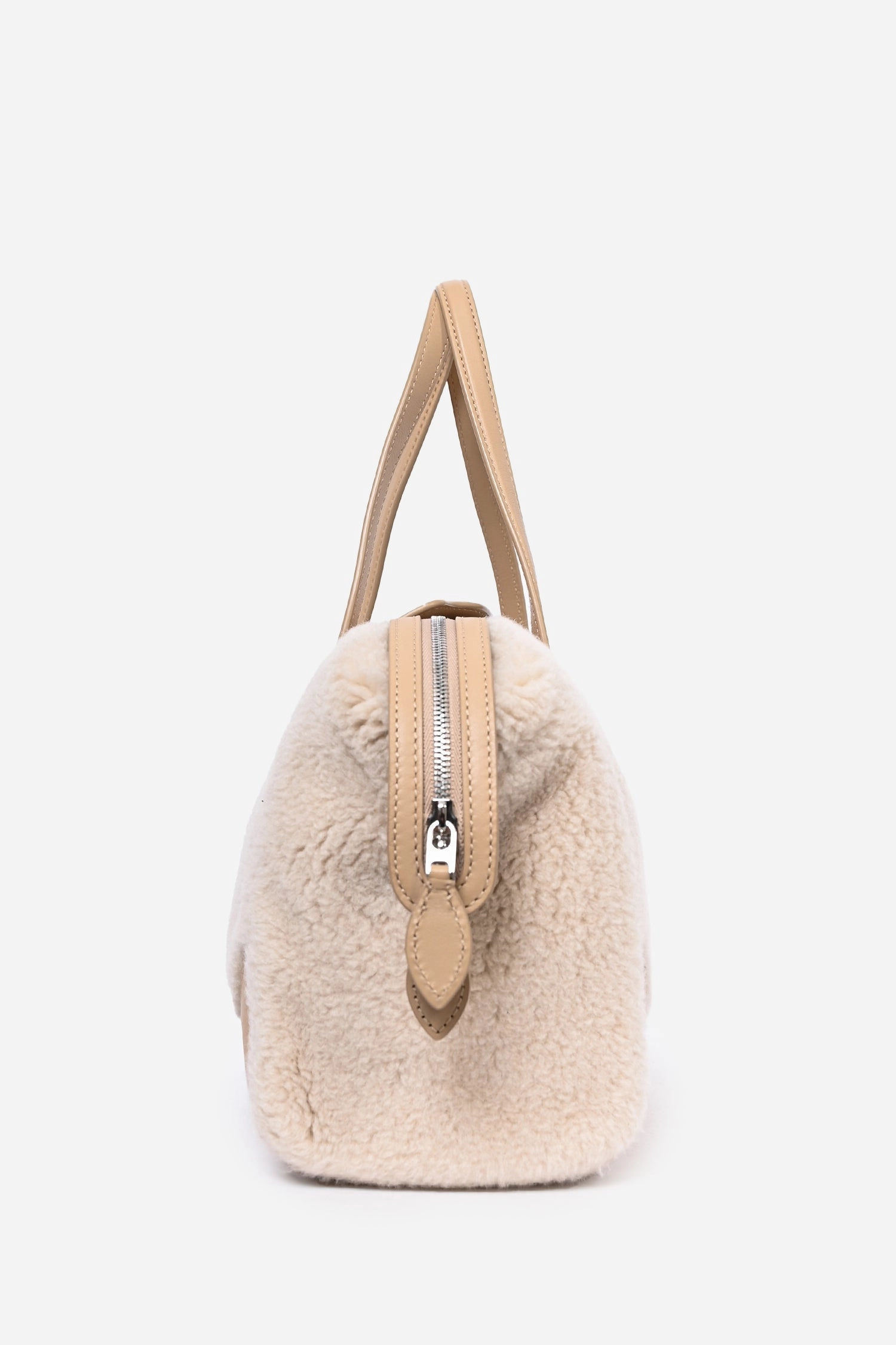 Loro Piana Cream/Beige 'Cashfur' Sesia Happy Day Micro Tote with Strap