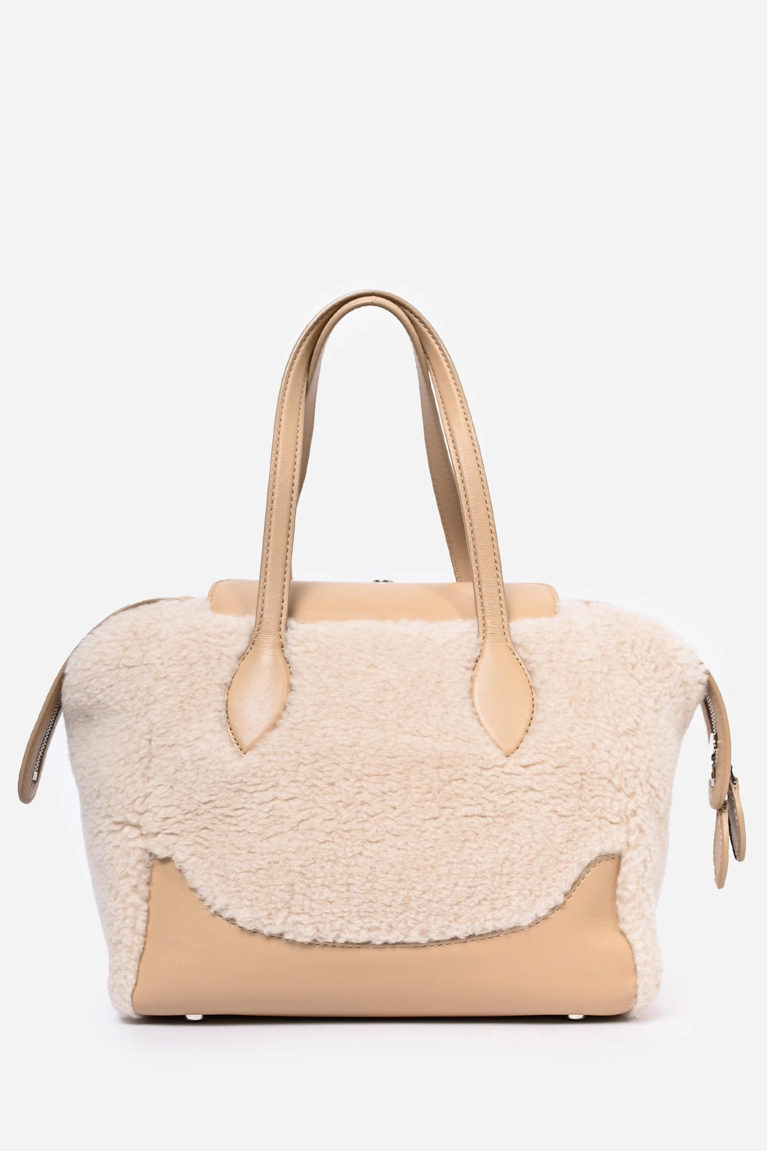 Loro Piana Cream/Beige 'Cashfur' Sesia Happy Day Micro Tote with Strap
