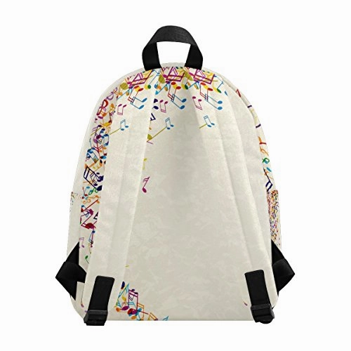 LORVIES Colorful Music Notes Lightweight School Classic Backpack Travel Rucksack for Girls Women Kids Teens