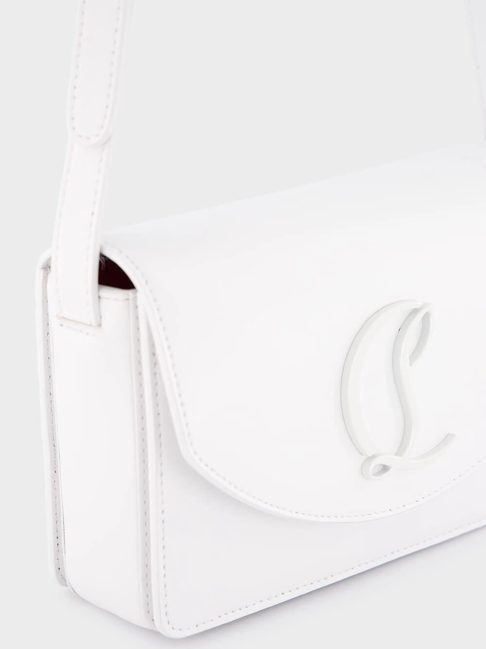 Loubi54 White Leather Clutch