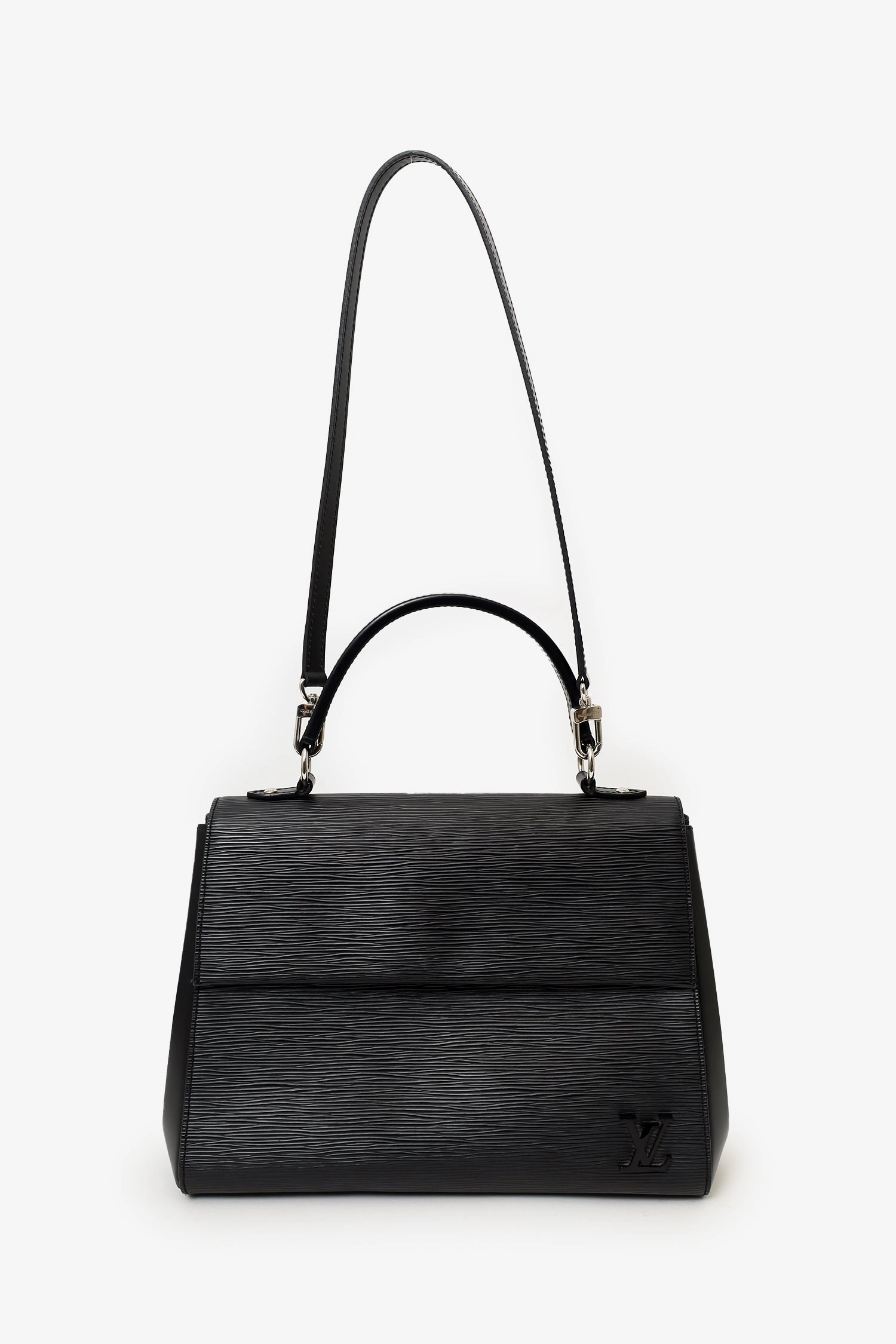Louis Vuitton 2019 Black Epi Leather Cluny MM Top Handle Bag with Strap