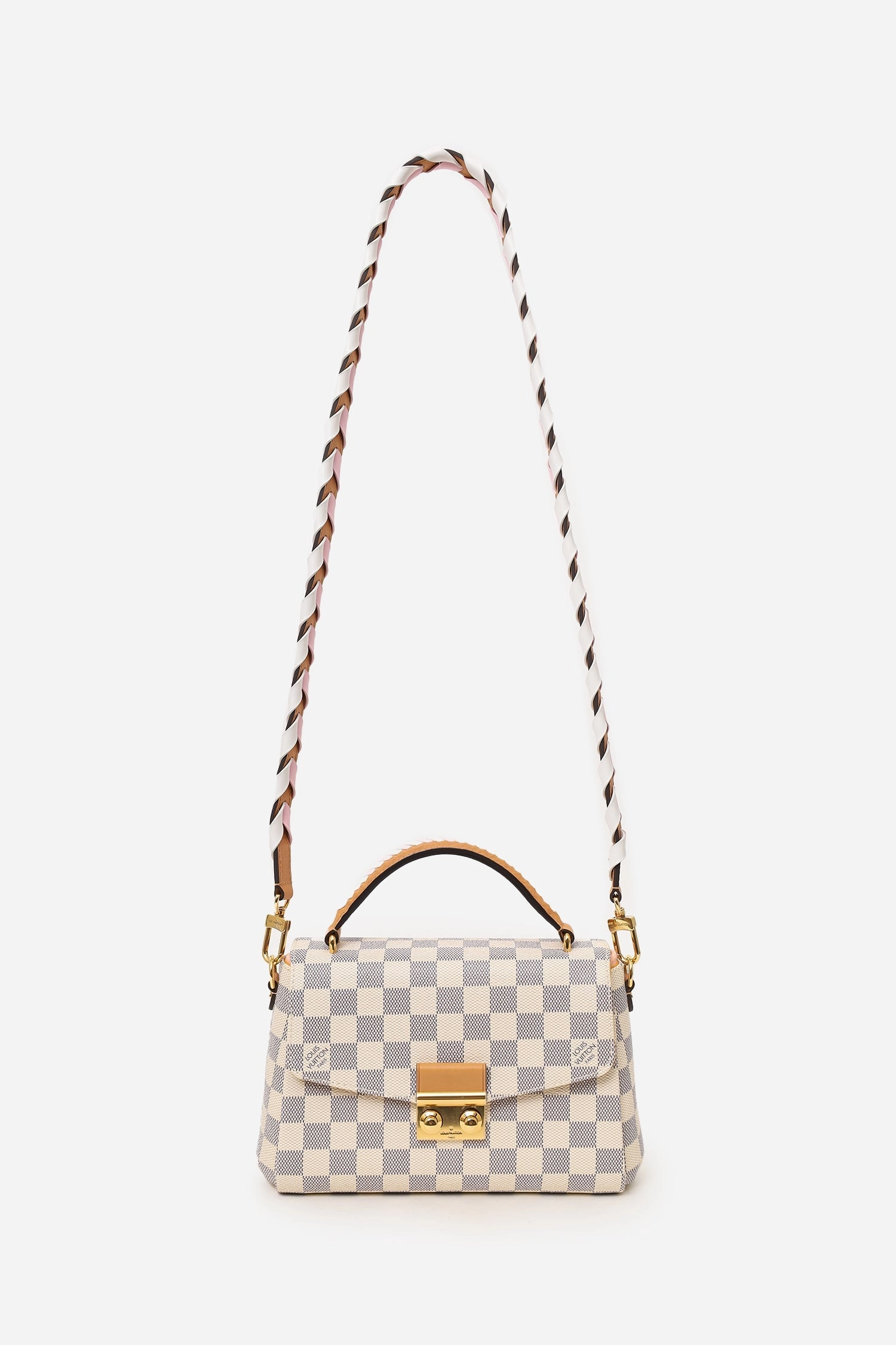 Louis Vuitton 2021 Edition Damier Azur Braided Croisette Top Handle Bag