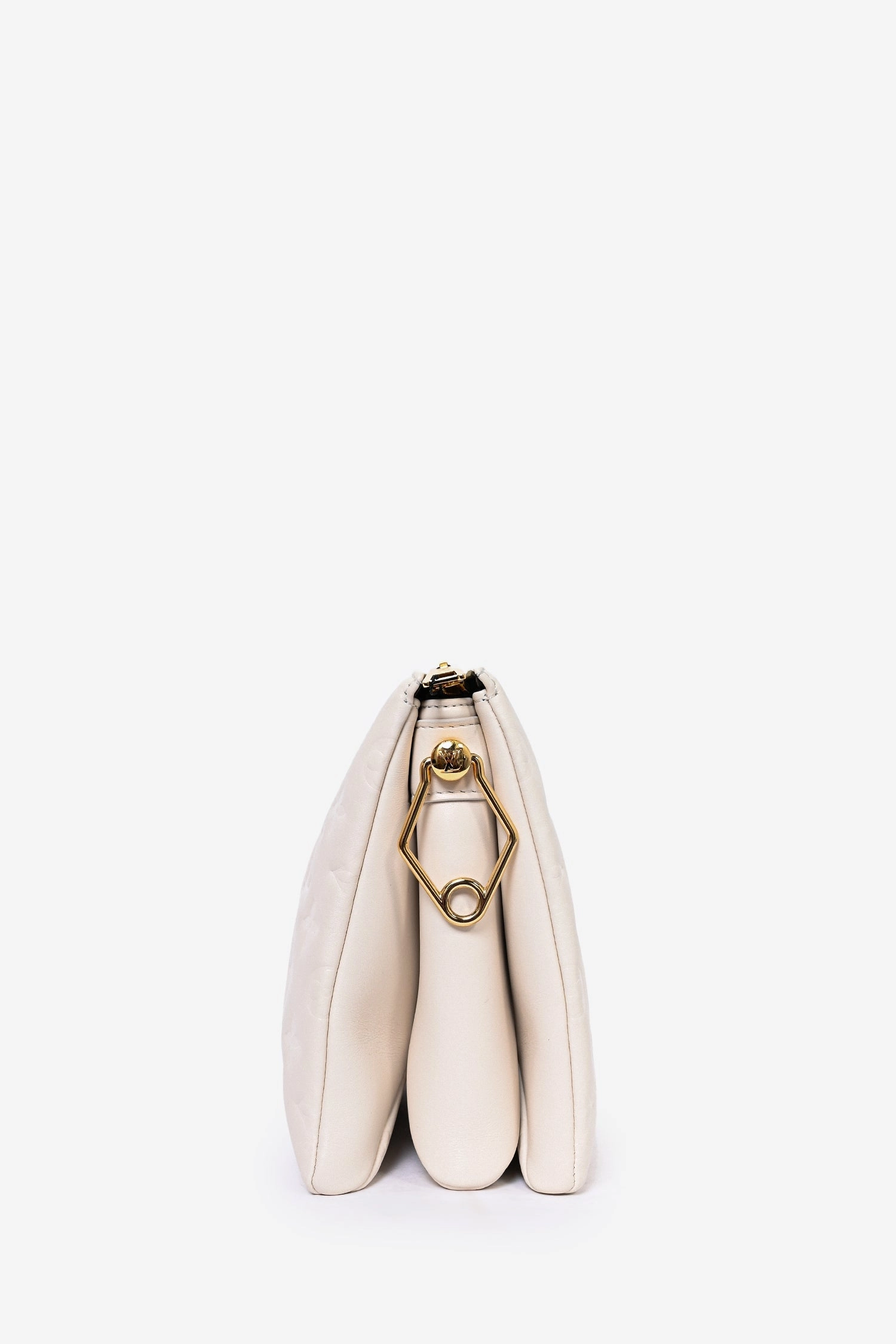 Louis Vuitton 2021 White Empreinte Leather Coussin PM Crossbody Bag with Chain Strap