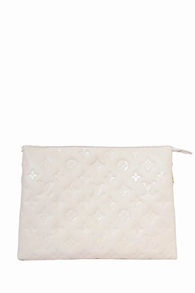 Louis Vuitton 2021 White Empreinte Leather Coussin PM Crossbody Bag with Chain Strap